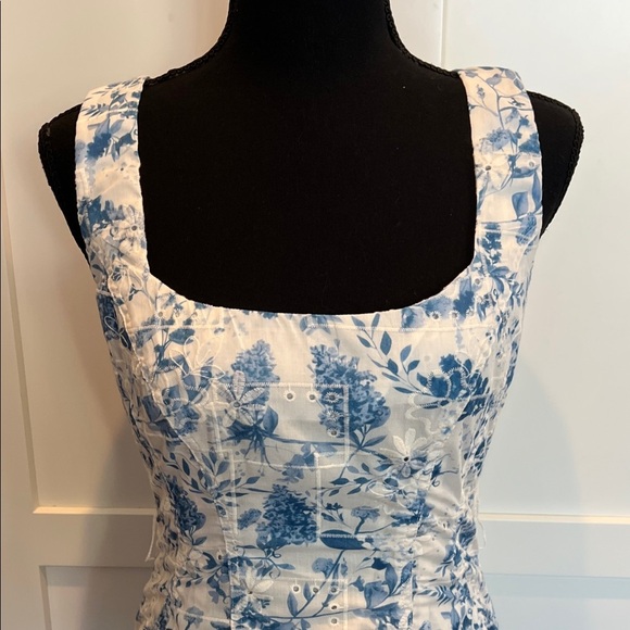 En Saison Blue and White Floral Mini Dress S - Picture 3 of 9